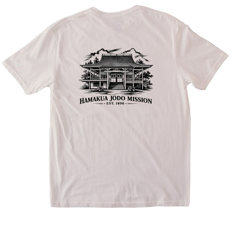 Wear the Mission: H?m?kua Jodo Mission Shirts, a Ice Grey Softstyle Cotton Tee (back-view)