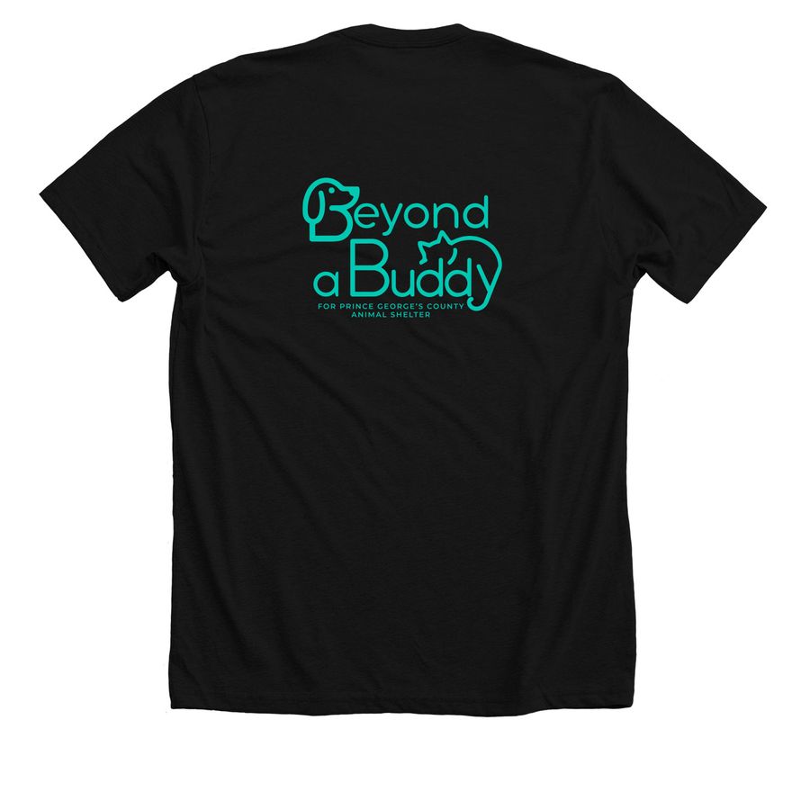 Home Starts Here PG Pride, a Solid Black Blend Premium Unisex Tee (back-view)