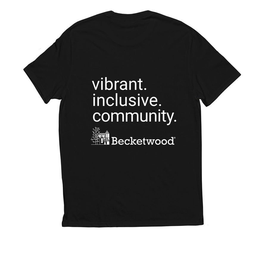 Logo on front. Mission on back., a Deep Black Allmade Eco Triblend Unisex Tee (back-view)