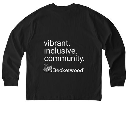 Logo on front. Mission on back., a Black Stanley/Stella Unisex Freestyler Heavyweight Long Sleeve Tee (back-view)