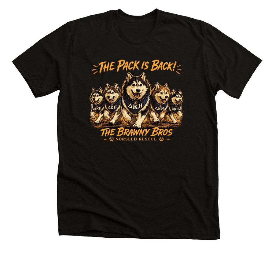 The Pack is Back, a Black Heather Premium Unisex Tee