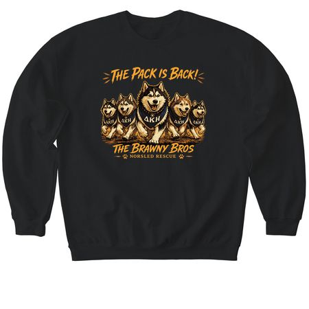 The Pack is Back, a Black Softstyle Crewneck Sweatshirt