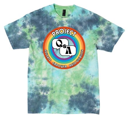 Project Q&A Logo in 8 Hues, Series 2, a Planet Earth Colorburst Crystal Tie Dye Tee