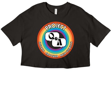 Project Q&A Logo in 8 Hues, Series 2, a Black Women?s Cropped Cotton Tee