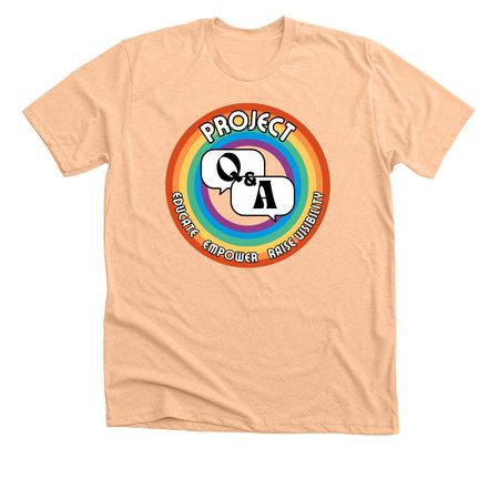 Project Q&A Logo in 8 Hues, Series 2, a Heather Peach Premium Unisex Tee