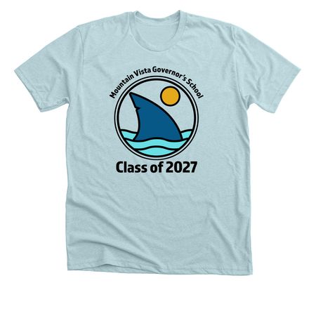 MVGS Shark Fin Class of 2027, a Heather Ice Blue Premium Unisex Tee