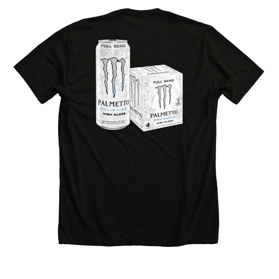 Full Send, a Solid Black Blend Premium Unisex Tee (back-view)