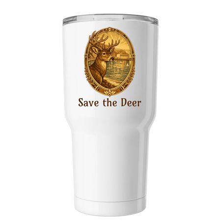 Coalition to Save Catalina Island Deer, a White Insulated Tumbler