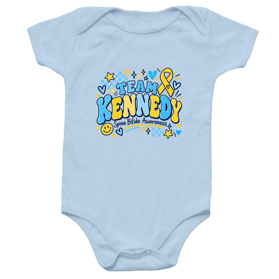 Team Kennedy Baby, a Light Blue Infant Onesie