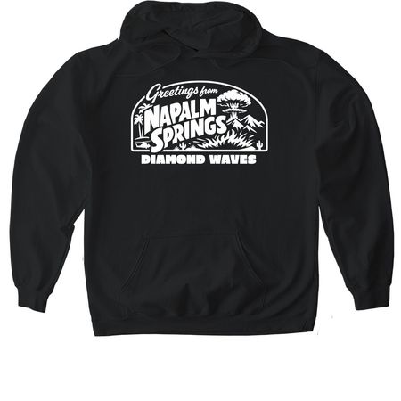 Napalm Springs Tee, a Black Gildan Softstyle Pullover Hoodie