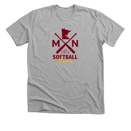 MN 1974 Softball Alumni, a Athletic Heather Premium Unisex Tee