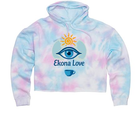 Ekona Love Swag, a Cotton Candy Women?s Tie Dye Cropped Hoodie