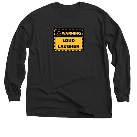Laughter Warning!, a Black Classic Long Sleeve Tee