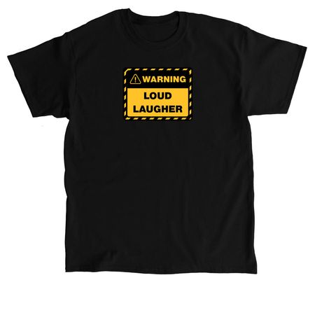 Laughter Warning!, a Black Classic Unisex Tee
