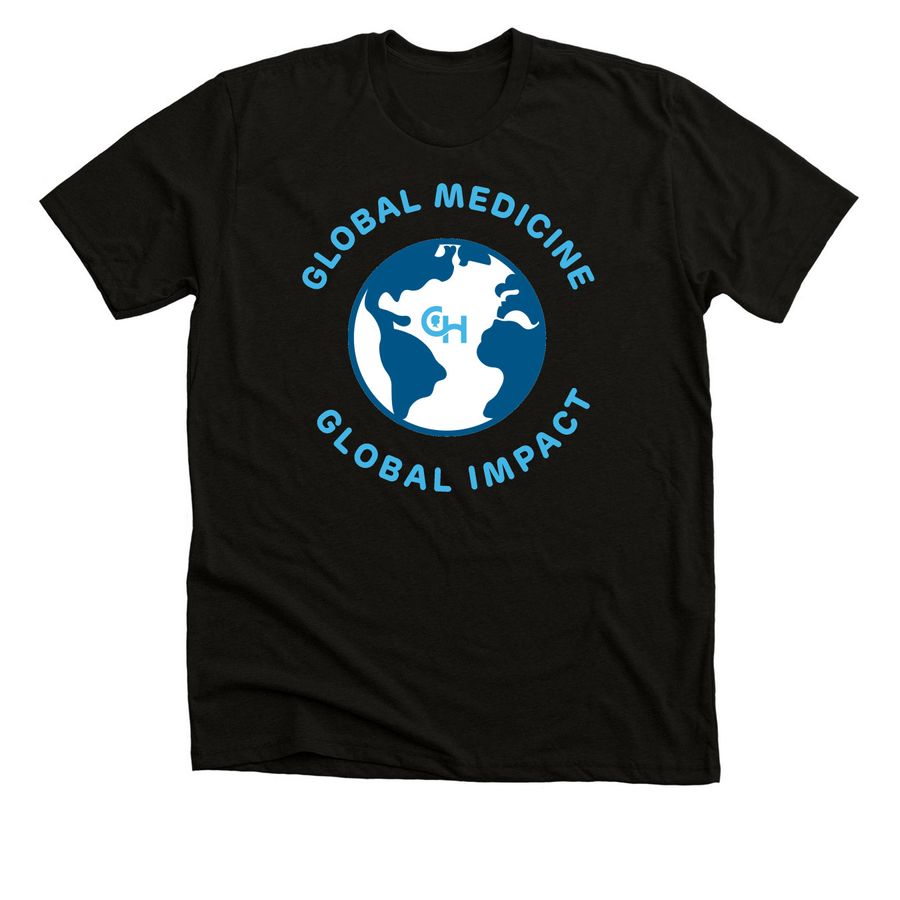 Global Medicine Global Impact, a Solid Black Blend Premium Unisex Tee