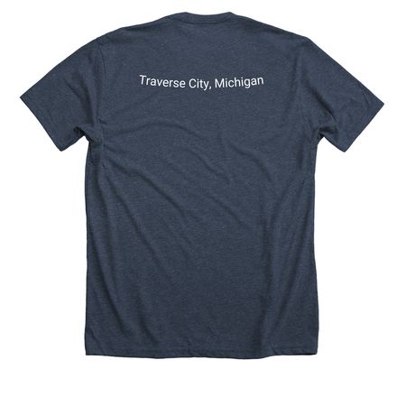 Fernwood Gear 2025 Fundraiser, a Heather Midnight Navy Premium Unisex Tee (back-view)