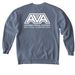 White logo / Pocket & Back, a Blue Jean Comfort Colors Crewneck Sweatshirt (back-view)