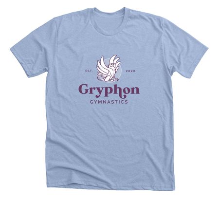 OG logo- purple, a Heather Baby Blue Premium Unisex Tee