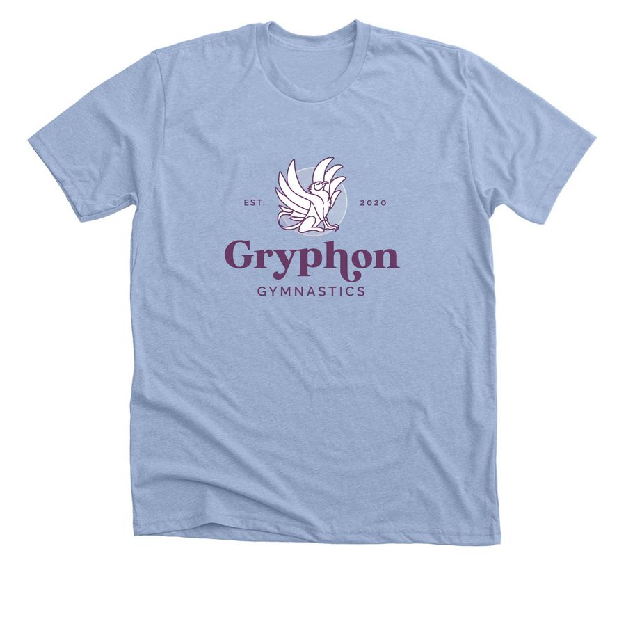 OG logo- purple, a Heather Baby Blue Premium Unisex Tee
