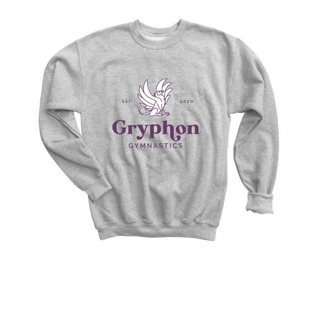 OG logo- purple, a Sport Grey Youth Crewneck Sweatshirt