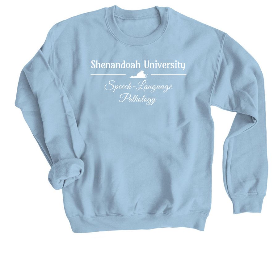 Shenandoah University SLP Merch, a Light Blue Crewneck Sweatshirt