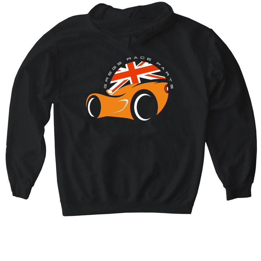 GRP Elise Orange, a Black Gildan Softstyle Pullover Hoodie (back-view)