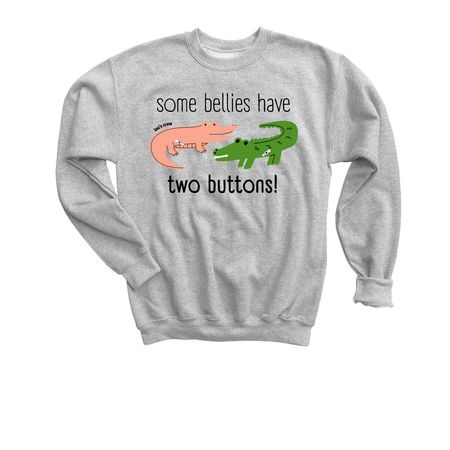 Lou's Crew- Two Buttons, a Sport Grey Youth Crewneck Sweatshirt