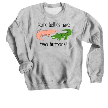 Lou's Crew- Two Buttons, a Sport Grey Crewneck Sweatshirt