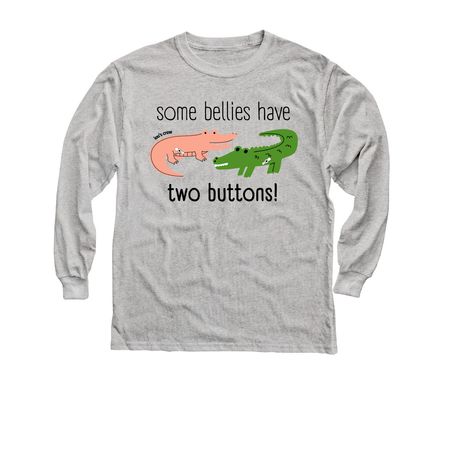 Lou's Crew- Two Buttons, a Sport Grey Youth Long Sleeve Tee