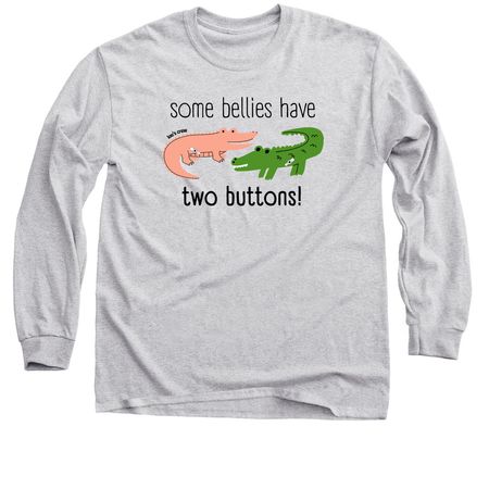 Lou's Crew- Two Buttons, a Sport Grey Classic Long Sleeve Tee