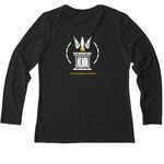 Wearables, Design B, a Space Black Allmade Eco Triblend Women?s Long Sleeve Tee (back-view)