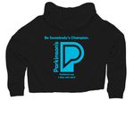 Parkinson's Champions, a Black Women?s Lightweight Cropped Hoodie (back-view)
