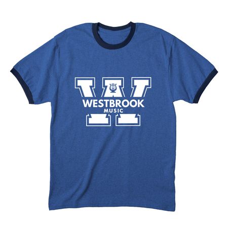 Westbrook Music Tees and Sweatshirts (Blue), a Heather Royal/ Navy Cotton Ringer Tee