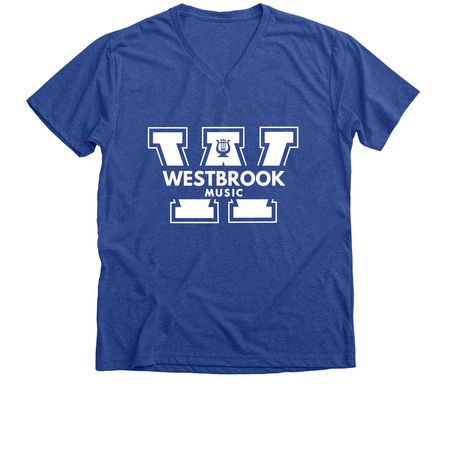 Westbrook Music Tees and Sweatshirts (Blue), a Heather True Royal Premium V-Neck Tee