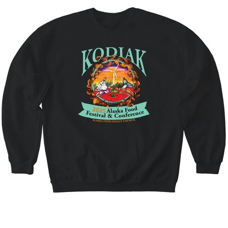2025 Food Festival & Conference-Dark Colors, a Black Softstyle Crewneck Sweatshirt