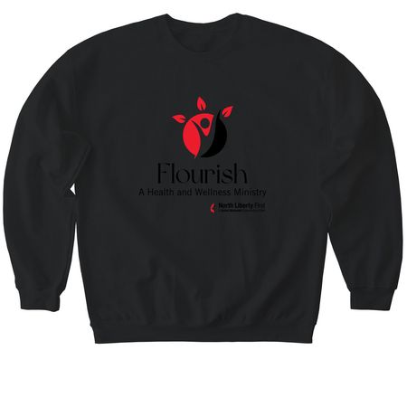 Flourish: a health and wellness ministry, a Black Softstyle Crewneck Sweatshirt