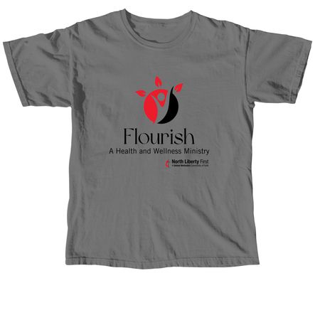 Flourish: a health and wellness ministry, a Grey Comfort Colors Unisex Tee