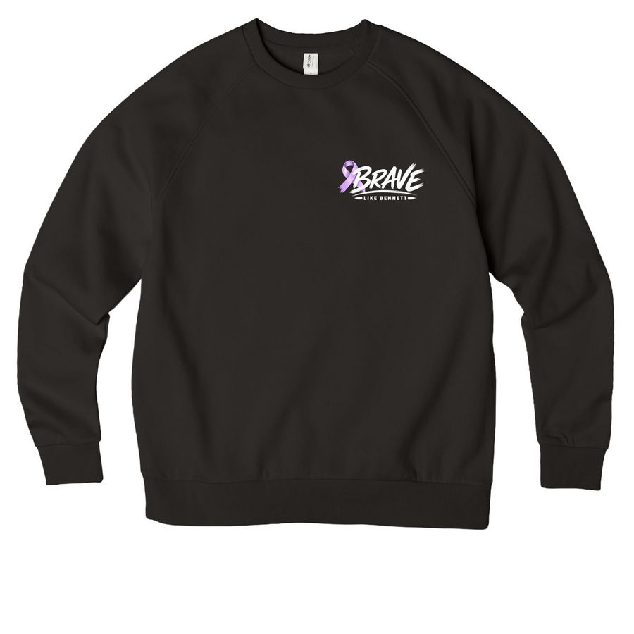 Brave Like Bennett Dark Sweatshirts, a Deep Black Allmade Organic CVC Crewneck Sweatshirt