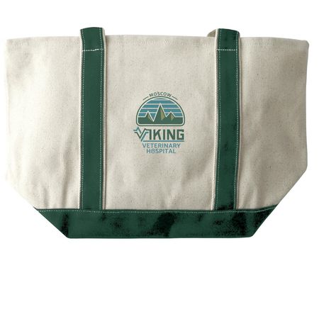 Tote Bags, a Natural/Forest Large Two-Tone Canvas Tote Bag