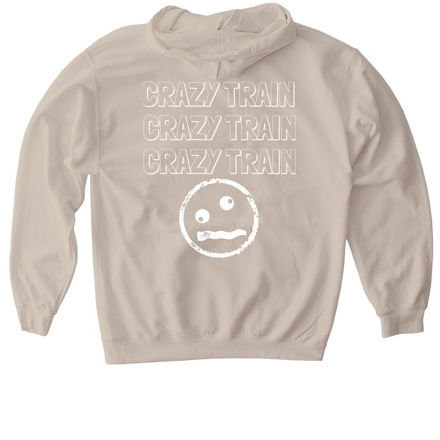 Crazy Train Tee&nbsp;, a Sand Gildan Softstyle Pullover Hoodie (back-view)