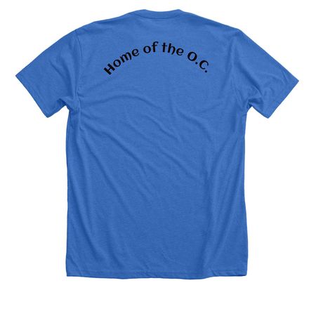 Triple G's HotDog'ery&nbsp;, a Heather True Royal Premium Unisex Tee (back-view)
