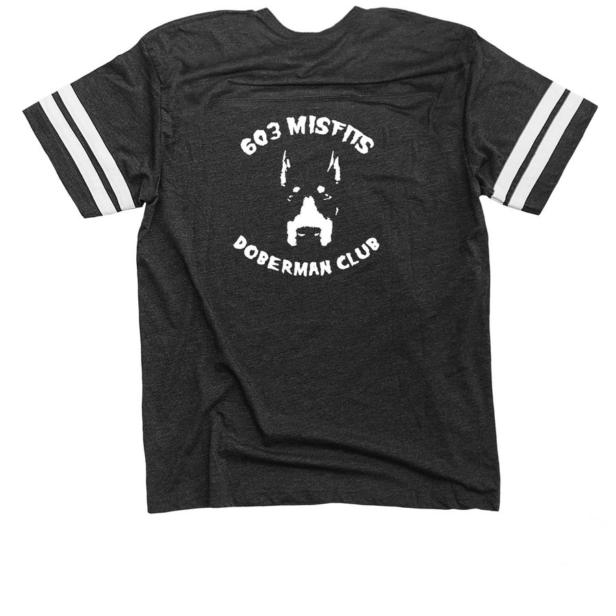 603 Misfits Swag&nbsp;, a Vintage Smoke / White Football Jersey Tee (back-view)