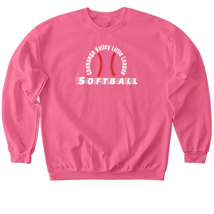 CVLL - Shirt Fundraiser - Softball, a Pink Lemonade Softstyle Crewneck Sweatshirt