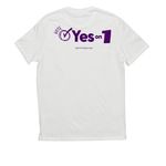 Yes on 1&nbsp;, a Fairly White Allmade Eco Triblend Unisex Tee (back-view)