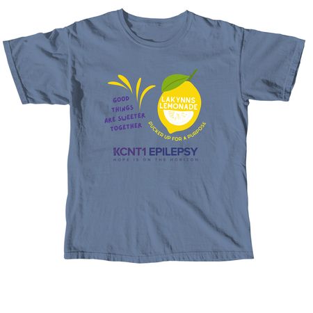 Lakynn?s Lemonade ? KCNT1 Epilepsy Foundation, a Blue Jean Comfort Colors Unisex Tee