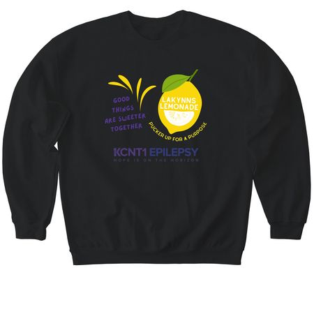 Lakynn?s Lemonade ? KCNT1 Epilepsy Foundation, a Black Softstyle Crewneck Sweatshirt