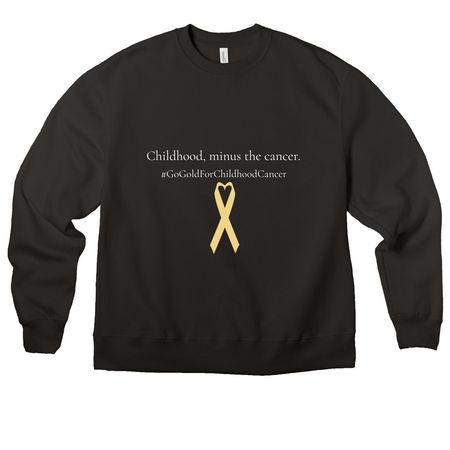 Childhood, minus the cancer, a Black Premium Heavyweight Crewneck Sweatshirt