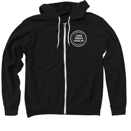 5EW Circle Logo, a Black Zip Up Hoodie