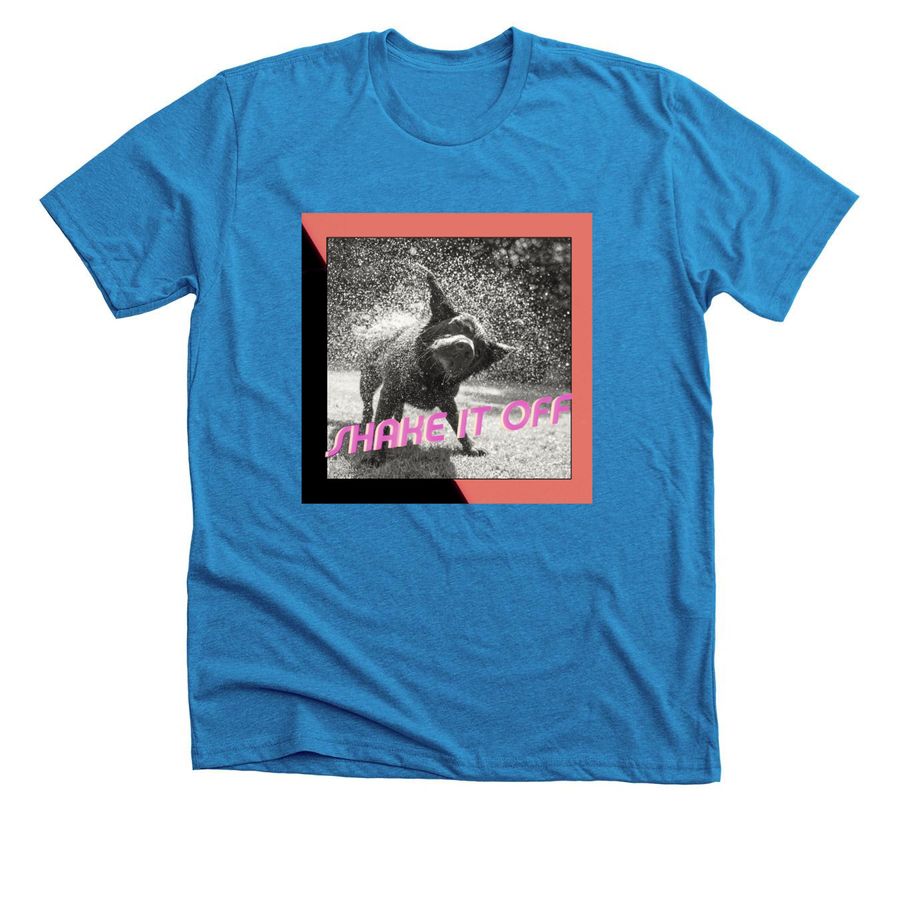 Shake It Off, a Neon Blue Premium Unisex Tee