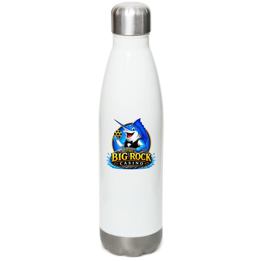 Big Rock Water Bottle, a White Stainless Steel Water Bottle
